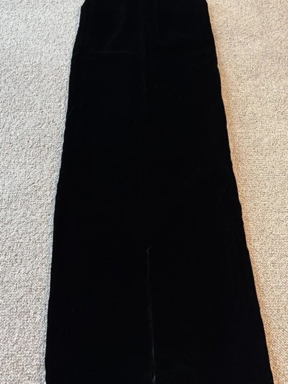 Vintage 70s Black Velvet Column Dress Silver Beaded Mod Evening Gown Glam Chic - Picture 6 of 14